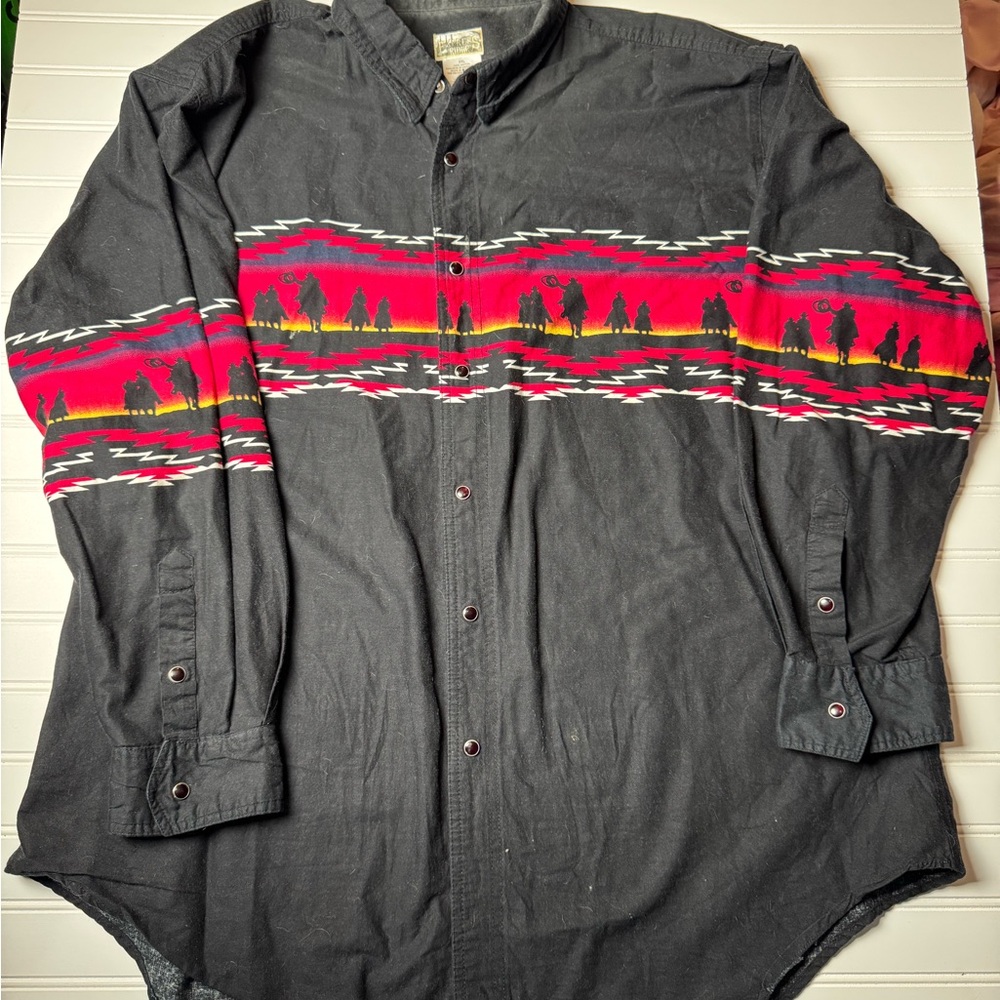 Express Rider Black Shirt with Red and White Accents